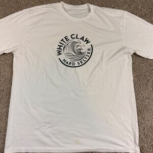 White Claw Hard Seltzer T-Shirt Mens XL White Good Graphic Wave Logo Tee